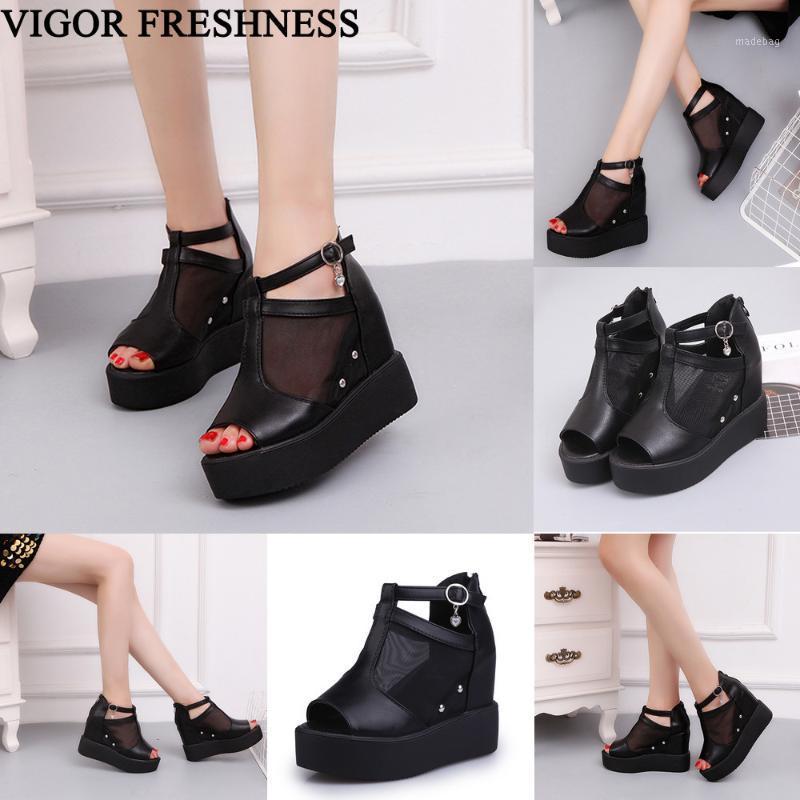 VIGOR FRESHNESS Platform Shoes Woman 11CM High Heels Sexy Lady Height Increasing Shoes Summer Sandals Rome Women WY5171, Black
VIGOR FRESHNESS Platform Shoes Woman 11CM High Heels Sexy Lady Height Increasing Shoes Summer Sandals Rome Women WY5171, Black