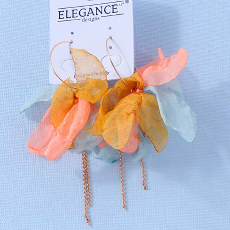 Elegance Golden Hoop Earring Pink Yarn Flower Bohemian Style Long Chain Tassel Earrings Round Copper Fashion Jewelry Gift
Elegance Golden Hoop Earring Pink Yarn Flower Bohemian Style Long Chain Tassel Earrings Round Copper Fashion Jewelry Gift