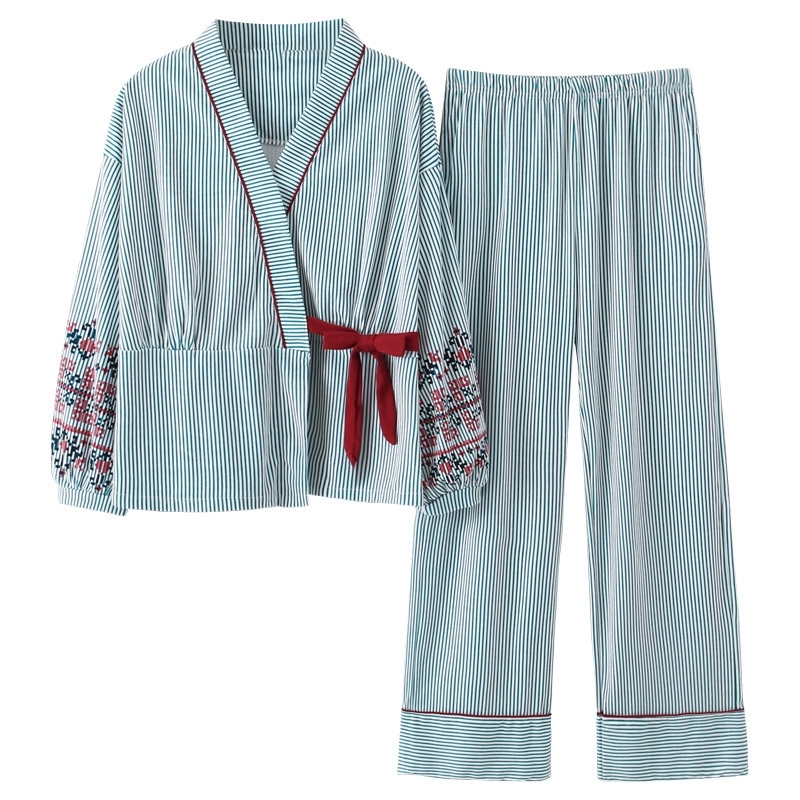 New Autumn Pyjamas Women Girl Pajama Sets Lovely Striped Print Japanese Kimonos For Women Plus Size 3XL 100% Cotton Yukata 201113, Bfy1332
New Autumn Pyjamas Women Girl Pajama Sets Lovely Striped Print Japanese Kimonos For Women Plus Size 3XL 100% Cotton Yukata 201113, Bfy1332