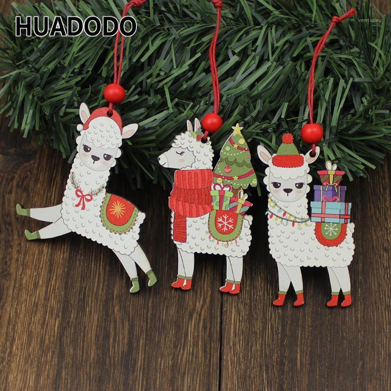 HUADODO 3Pcs Wooden Alpaca Christmas Pendants Ornaments Xmas Tree Hanging Decoration for home New year Decor kids toys1
HUADODO 3Pcs Wooden Alpaca Christmas Pendants Ornaments Xmas Tree Hanging Decoration for home New year Decor kids toys1