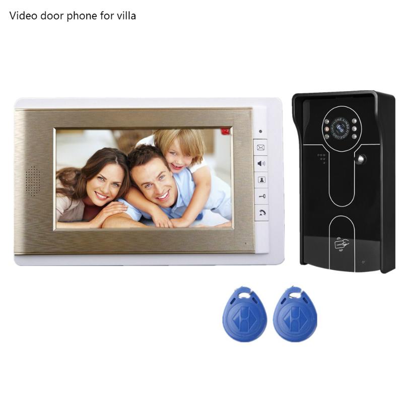 7INCH Video DOORPhone Intercom System TFT-LCD Color Screen Monitor GOLD Night Vision Camera ID Card Unlock video DoorBell
7INCH Video DOORPhone Intercom System TFT-LCD Color Screen Monitor GOLD Night Vision Camera ID Card Unlock video DoorBell