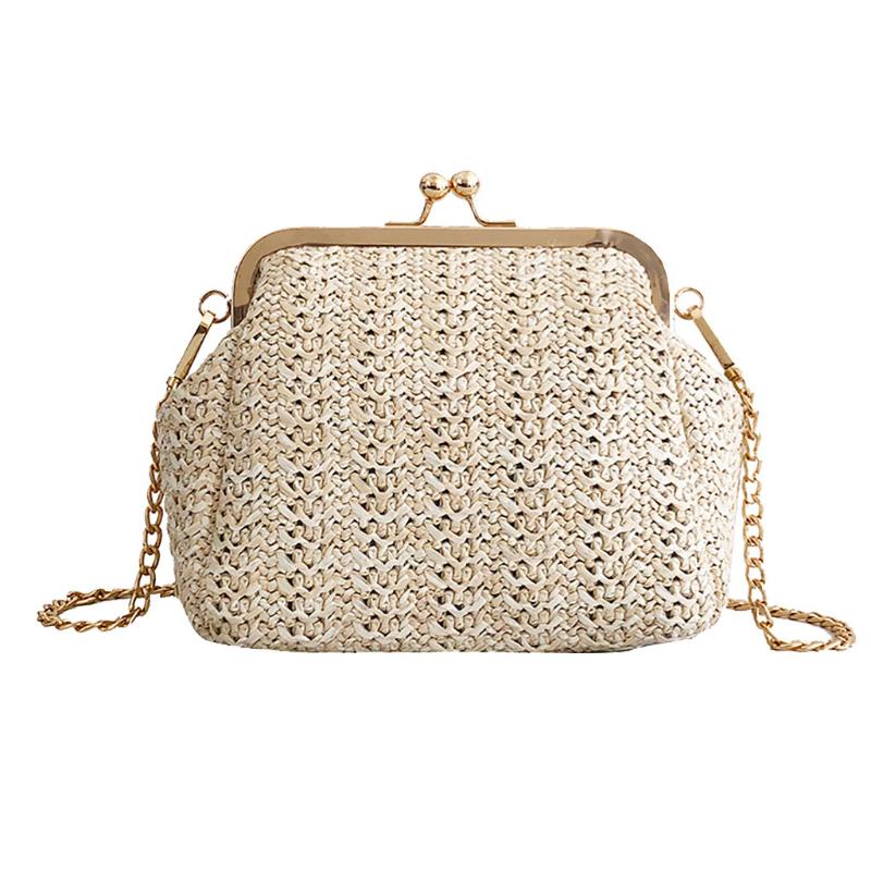 Fashion New Women Woven Rattan Chain Shoulder Handbags Casual Solid Color Female Underarm Shoulder Bags Solid Weaving Bag, Black
Fashion New Women Woven Rattan Chain Shoulder Handbags Casual Solid Color Female Underarm Shoulder Bags Solid Weaving Bag, Black