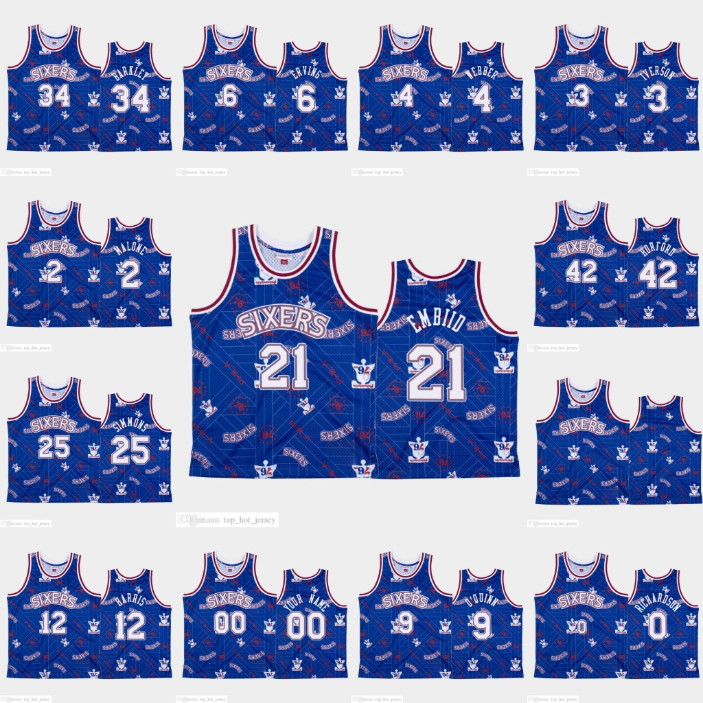 Philadelphia 76ers Men Allen Iverson Moses Malone Joel Embiid Ben Simmons Glenn Robinson III Blue Custom Tear Up Pack Jersey, Black
Philadelphia 76ers Men Allen Iverson Moses Malone Joel Embiid Ben Simmons Glenn Robinson III Blue Custom Tear Up Pack Jersey, Black