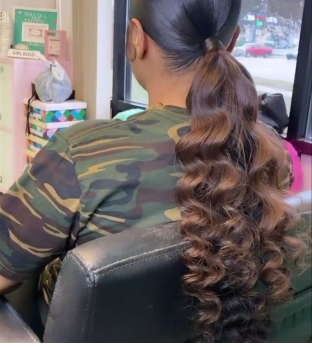 Low ponytail wand curly ombre red wraps human hair ponytail extension african american pony tail hairpiece 120g