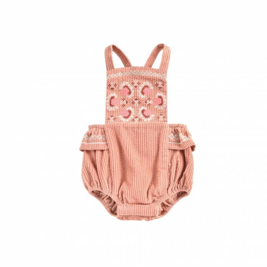 Pre-sale 2020 Autumn and Winter LM Same Style Girls Ruffled Knitted Corduroy Embroidered Overalls SetsX1019