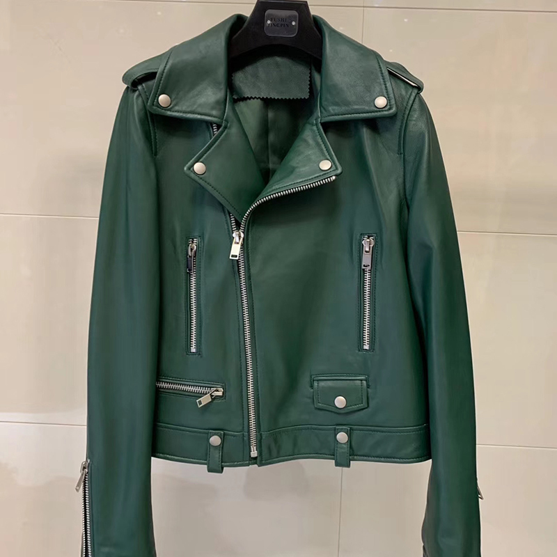Real leather jacket women colorful motorcycle fashion genuine sheepskin leather coats and jackets female overcoat 201030