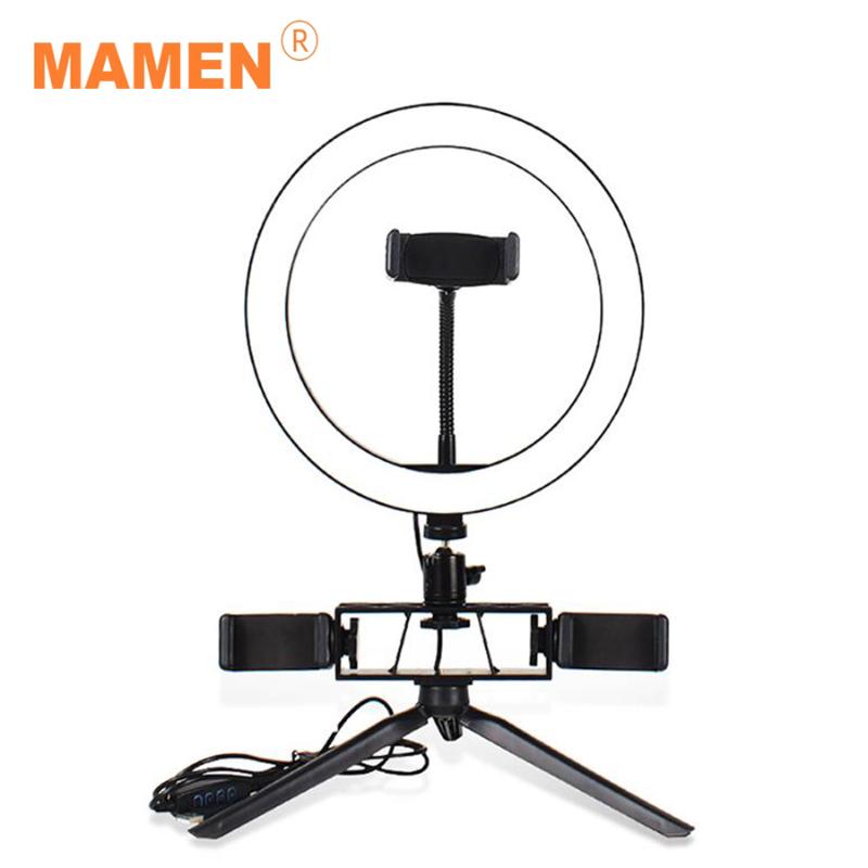 MAMEN 6/8/10 inch LED Desktop Video Ring Light Makeup Selfie Lamp With Tripod Stand USB Plug For YouTube Video Live Photography
MAMEN 6/8/10 inch LED Desktop Video Ring Light Makeup Selfie Lamp With Tripod Stand USB Plug For YouTube Video Live Photography
