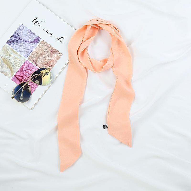 Clothing With Solid Color Long Silk Scarf Female Imitation Monochrome Tie Decorative Wild Bag Streamer Scarves, Blue;gray
Clothing With Solid Color Long Silk Scarf Female Imitation Monochrome Tie Decorative Wild Bag Streamer Scarves, Blue;gray