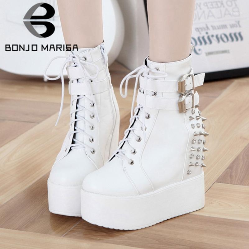 BONJOMARISA ins punk girls shoes lace buckle wedges rivet ankle boots platform designer luxury boots women autumn shoes woman1, Black
BONJOMARISA ins punk girls shoes lace buckle wedges rivet ankle boots platform designer luxury boots women autumn shoes woman1, Black