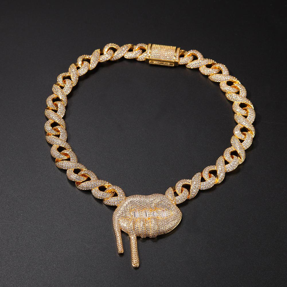 Men's Hip Hop Iced Out INS lip Mouth Cuban Tennis zircon Chain Necklace Pendant Luxury Silver Gold Color Men Women Body Jewelry 2020
Men's Hip Hop Iced Out INS lip Mouth Cuban Tennis zircon Chain Necklace Pendant Luxury Silver Gold Color Men Women Body Jewelry 2020