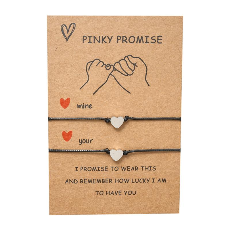 Pinky Promise Heart-shaped Bracelets Wish Bracelets Distance Matching Stainless Steel Card for Couple Best Friends
Pinky Promise Heart-shaped Bracelets Wish Bracelets Distance Matching Stainless Steel Card for Couple Best Friends