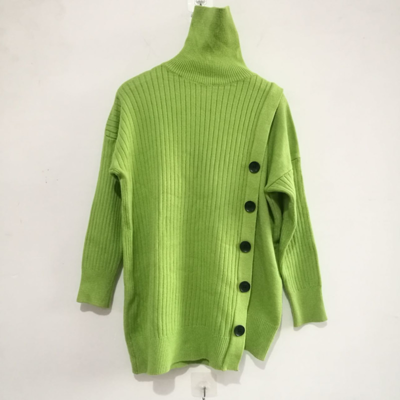 EWQ Winter Sweet Full Sleeve Single Breasted Sweater Coat Korea Loose Plus Size Pullovers Knitted Tops 6 Color QZ121 201130