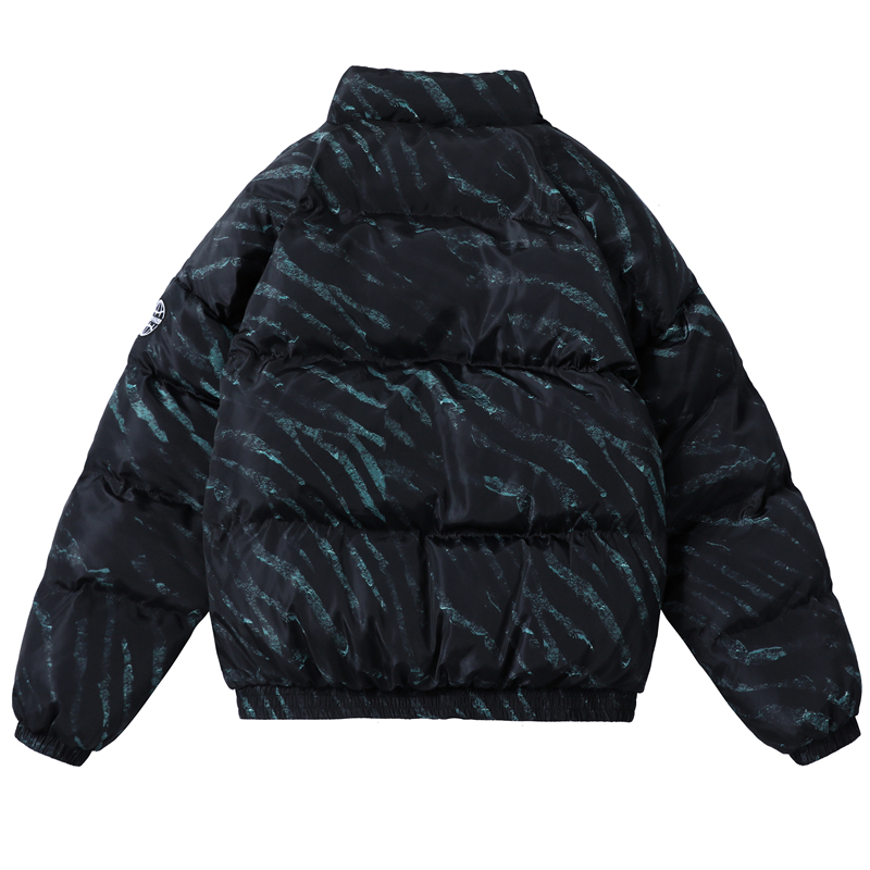 winter mens jacket coats Hip Hop Zipper Thick Jackets Men Fashion Casual zebra printing Embroidered letters streetwear tops 201214