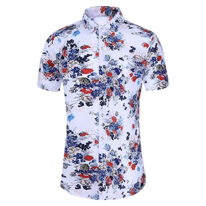 Hawaii Printed Shirt Men Summer Short Sleeve Beach shirt Top 2020 Casual slim fit beach Men Blouse Tops camisa masculina, White 
Hawaii Printed Shirt Men Summer Short Sleeve Beach shirt Top 2020 Casual slim fit beach Men Blouse Tops camisa masculina, White