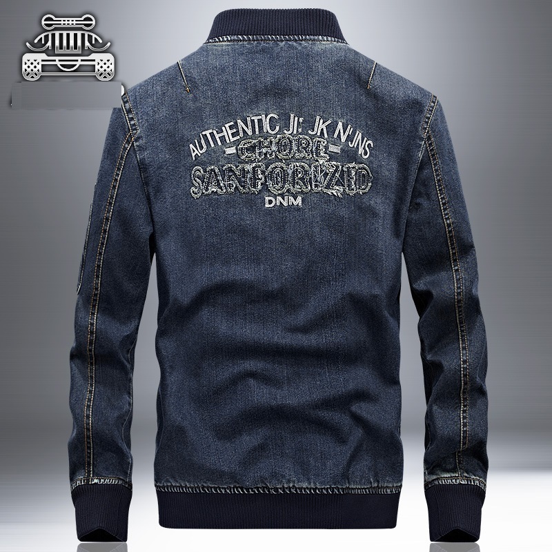 XingDeng fashion denim jacket men jeans jacket over coat masculino embroidered standneck clothes T200502