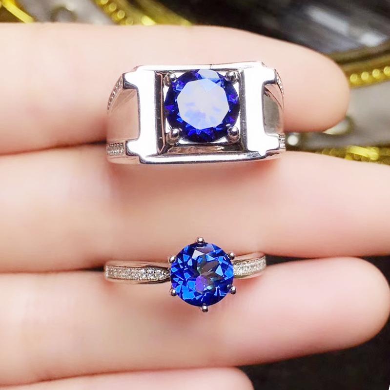 Cluster Rings Couple Natural Real Blue Topaz Round Lovers Ring 6*6mm 1ct*2pcs Gemstone 925 Sterling Silver Fine Jewelry T29106, Golden;silver 
Cluster Rings Couple Natural Real Blue Topaz Round Lovers Ring 6*6mm 1ct*2pcs Gemstone 925 Sterling Silver Fine Jewelry T29106, Golden;silver