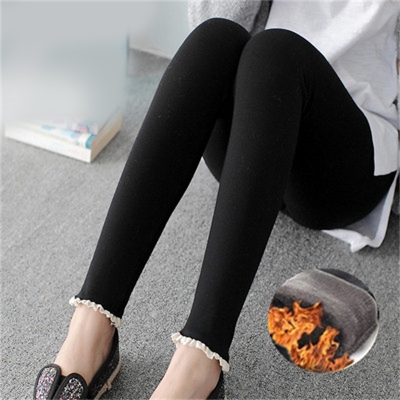 Winter Pregnant Women Black Leggings for Maternity Warm Soft Velvet Pants Pregnancy Inner Wool Clothes Ropa Mujer Embarazada LJ201123