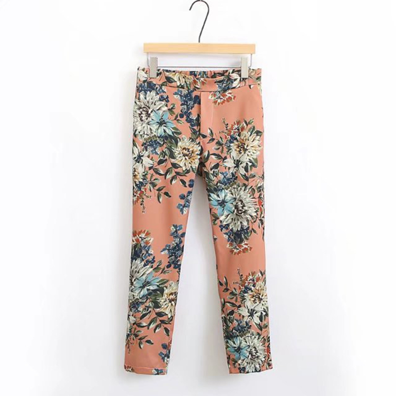 Suit female pants suit 2019 summer new women's fashion print longsleeved small suit jacket casual pants twopiece T200818