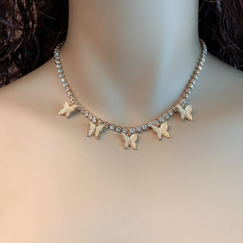 Butterfly Pendant charm Necklace Rhinestone necklace for Women Bling Crystal Zircon Choker Statement Collar Chain
Butterfly Pendant charm Necklace Rhinestone necklace for Women Bling Crystal Zircon Choker Statement Collar Chain