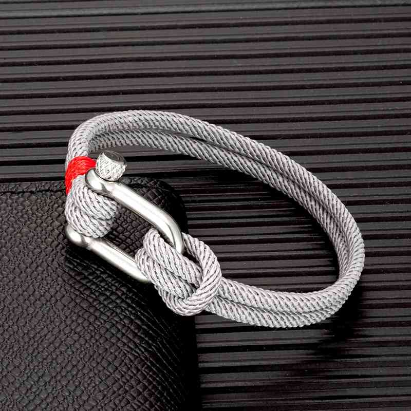 Mkendn Men Minimalist Double Strand Nautical Gray Rope Bracelet Nylon Buckle Shackle Navy Anchor Jewelry for Women
Mkendn Men Minimalist Double Strand Nautical Gray Rope Bracelet Nylon Buckle Shackle Navy Anchor Jewelry for Women