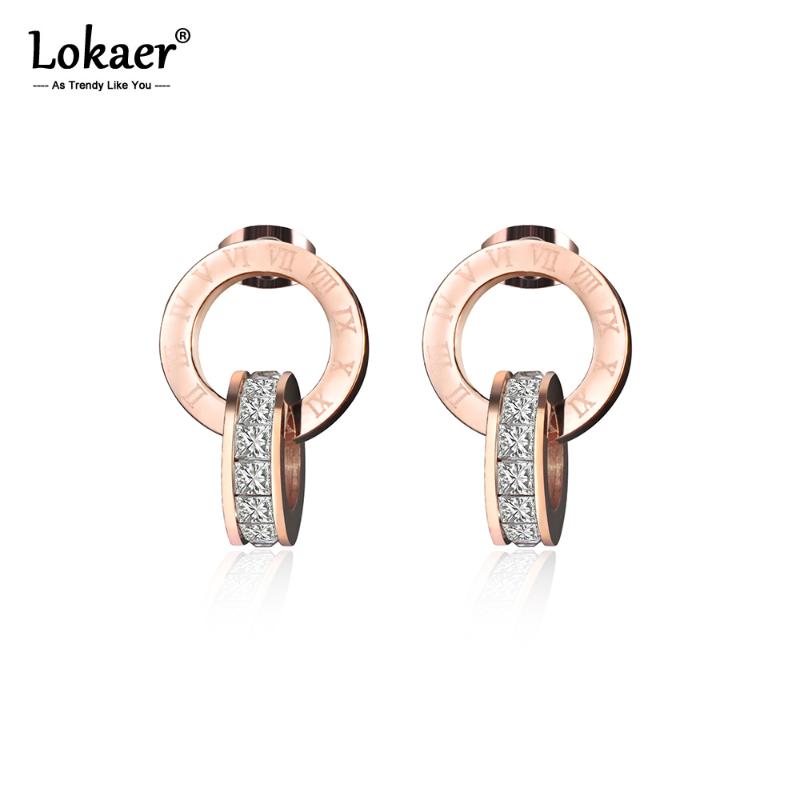 Lokaer Rose Gold Shiny Cubic Zirconia Stud Earrings For Women Stainless Steel Roman Numeral Earring Jewelry Birthday Gift E17014
Lokaer Rose Gold Shiny Cubic Zirconia Stud Earrings For Women Stainless Steel Roman Numeral Earring Jewelry Birthday Gift E17014