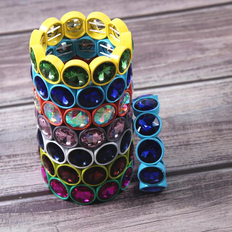 Bohemian Enamel Stretch Polished Glass Tile Bead Bracelet Painting Big Crystal Elastic Bracelet Bangle Best Gifts
Bohemian Enamel Stretch Polished Glass Tile Bead Bracelet Painting Big Crystal Elastic Bracelet Bangle Best Gifts