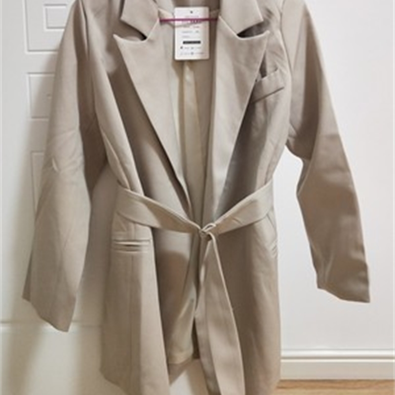 LANMREM Spring New Casual long suit Fashion Women Loose Temperament Solid Color Dark Buckle Long Blazer with belt TC780 201114