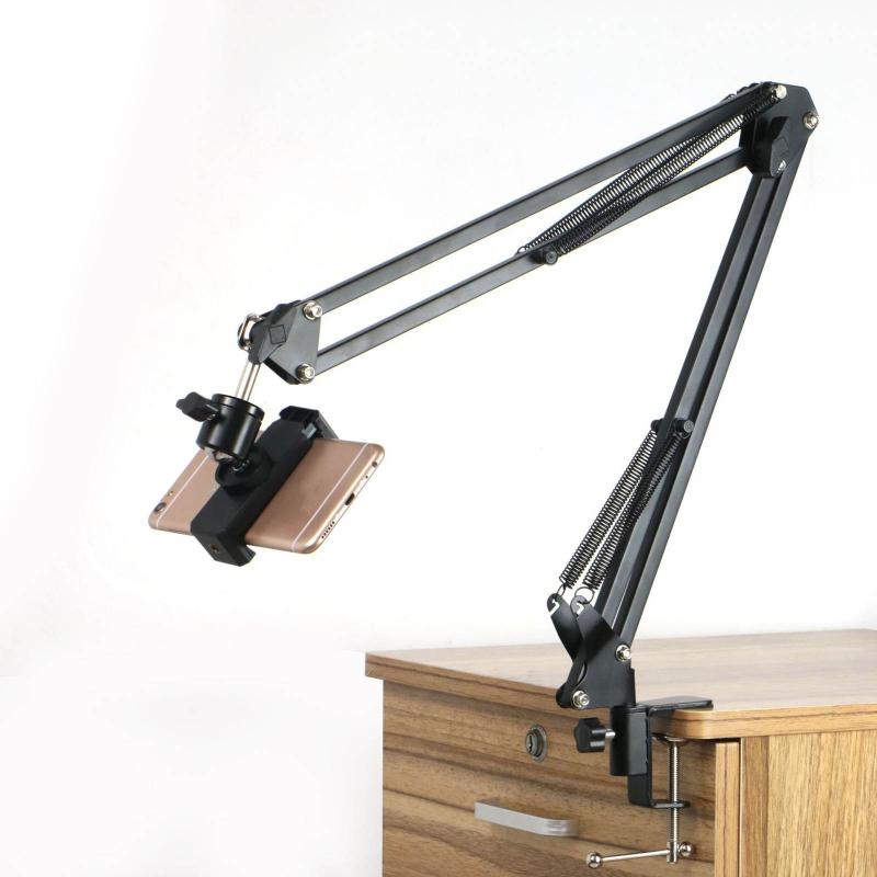 Large Suspension Scissor Phone Support Desktop Arm Webcam Stand Camera Mount Phone Tripod Holder Adjustbale Phones Stand, Black
Large Suspension Scissor Phone Support Desktop Arm Webcam Stand Camera Mount Phone Tripod Holder Adjustbale Phones Stand, Black