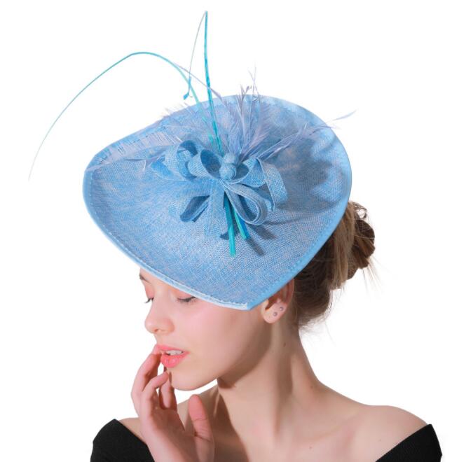 Banquet Hat Net Yarn Top Wedding Headdress Feather Hairpin Hair Accessories Hats for Party Wedding Fascinator Hat Many Colors on Sale