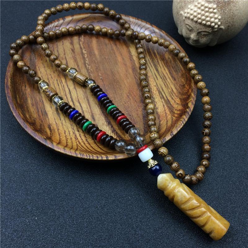 Pendant Necklaces Vintage Ethnic Mala Wood Beads Necklace Cylinder Natural Dragon Stone Long Sweater For Women Men Jewelry
Pendant Necklaces Vintage Ethnic Mala Wood Beads Necklace Cylinder Natural Dragon Stone Long Sweater For Women Men Jewelry