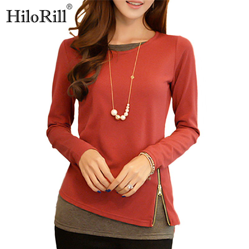 HiloRill Women t shirt New Casual Long Sleeve Tops Zipper Fake Two Pieces Tee Shirt Fashion Ladies Tunic Tops Plus Size 5XL 201125, Black
HiloRill Women t shirt New Casual Long Sleeve Tops Zipper Fake Two Pieces Tee Shirt Fashion Ladies Tunic Tops Plus Size 5XL 201125, Black
