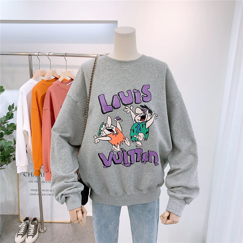 Graphic Cotton Sweatshirt Women Streetwear Korean Ulzzang Loose Casual Hoodie Femme Funny Cartoon Print Cosy Coat Teens 200928