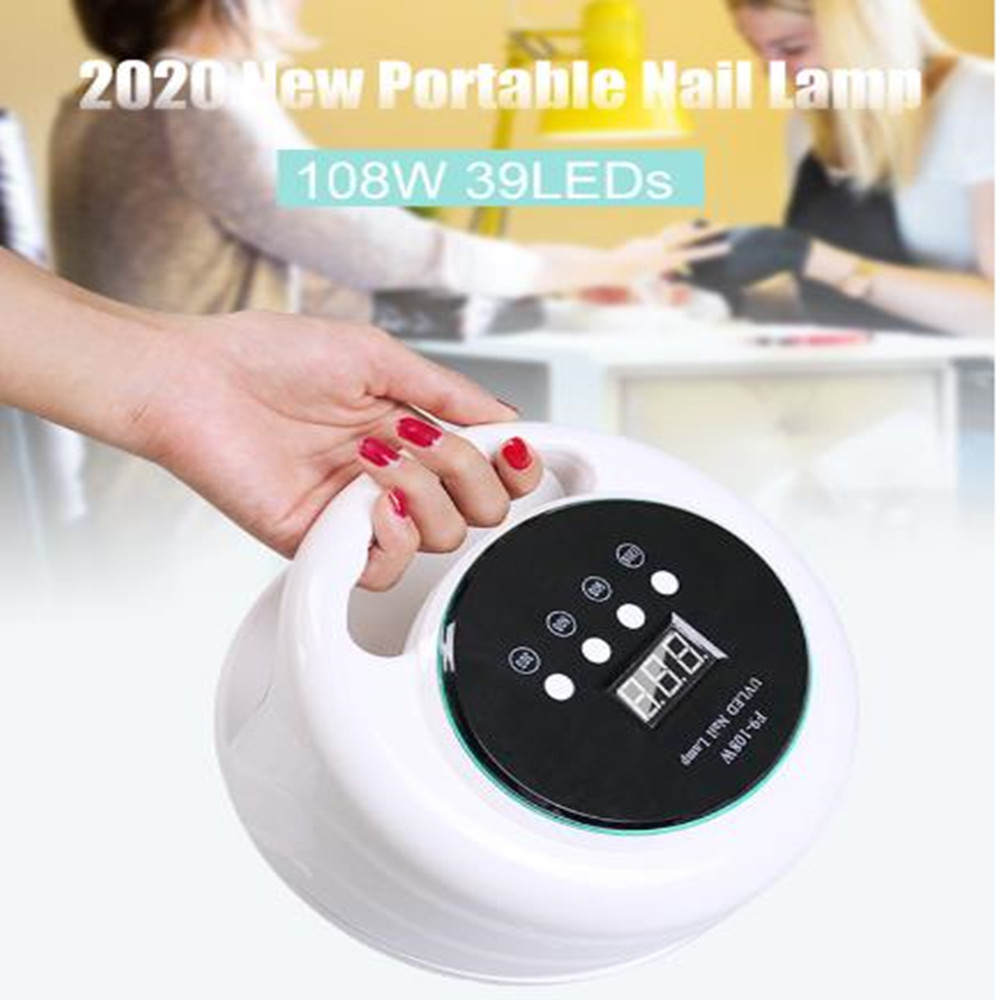 Portable F9 108W LED UV Lamp 4 Timer Nail Manicure Nail Dryer Fast Curing Gels, White
Portable F9 108W LED UV Lamp 4 Timer Nail Manicure Nail Dryer Fast Curing Gels, White