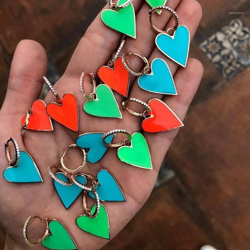 colorful enamel heart charm drop earring for women gold color Neon enamel Heart trendy lady jewelry1
colorful enamel heart charm drop earring for women gold color Neon enamel Heart trendy lady jewelry1
