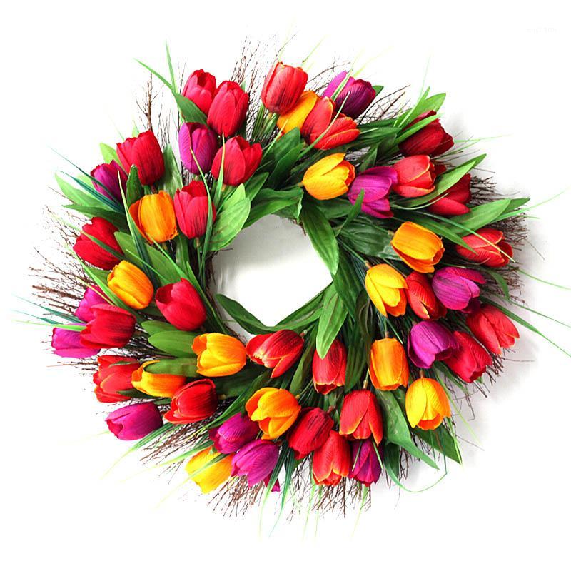 DIY Artificial Tulip Floral Wreaths Home Garden Wall Hanging Garland Front Door Window Supply for Party Wedding Decoration1, A1
DIY Artificial Tulip Floral Wreaths Home Garden Wall Hanging Garland Front Door Window Supply for Party Wedding Decoration1, A1