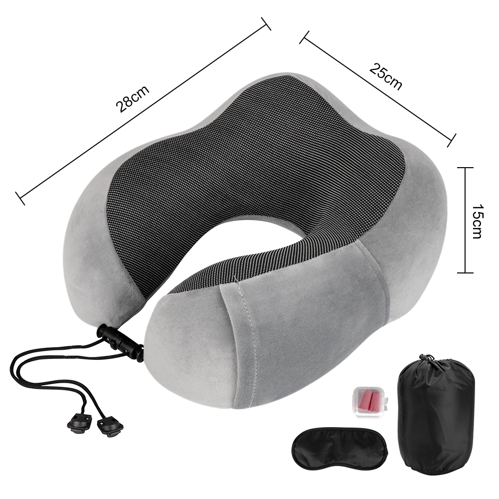U-Shape Travel Pillow Soft Slow Rebound Neck Solid Neck Cervical Healthcare Bedding Travel Neck Massage LJ200821