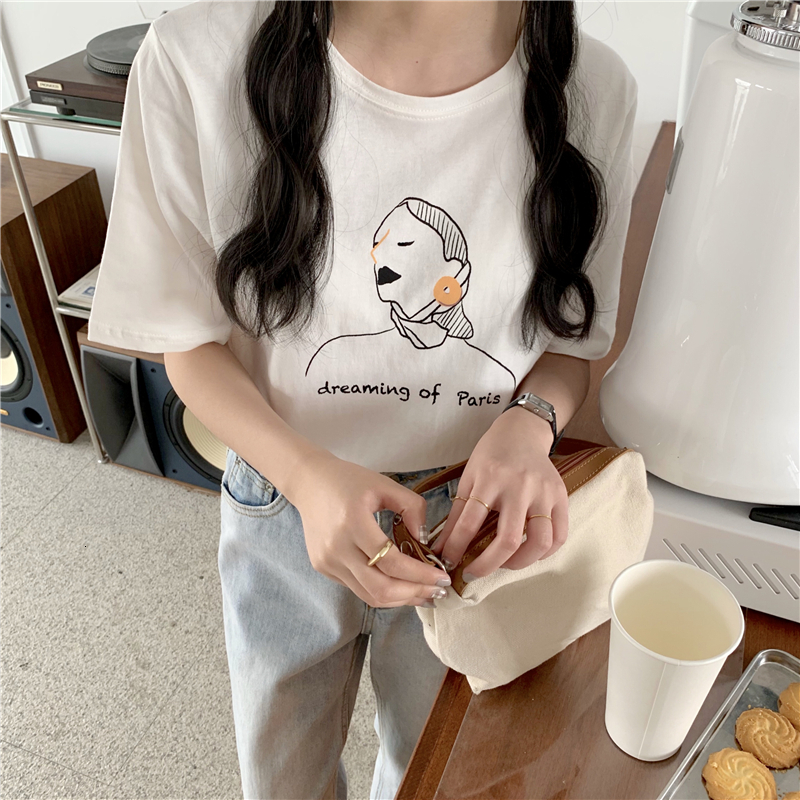 2021 New summer breif style print releases short sleeve women's T-shirts cut feminine tops for women (b8905 6JRR, White
2021 New summer breif style print releases short sleeve women's T-shirts cut feminine tops for women (b8905 6JRR, White