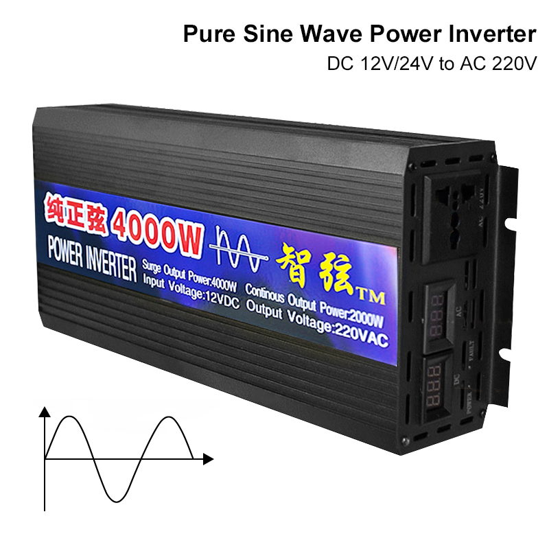 Pure Sine Wave Inverter DC 12V 24V To AC 220V Voltage Converters 2000W 3000W 4000W 5000 6000W PowerCar Solar Energy
Pure Sine Wave Inverter DC 12V 24V To AC 220V Voltage Converters 2000W 3000W 4000W 5000 6000W PowerCar Solar Energy