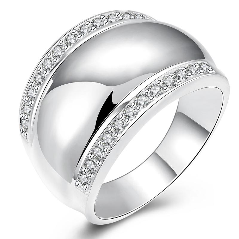Two Line Cubic Zircon Jewelry Silver Plated Ring Jewelry Silver Plated Wide Glossy Inlay CZ Women Rings For Gift
Two Line Cubic Zircon Jewelry Silver Plated Ring Jewelry Silver Plated Wide Glossy Inlay CZ Women Rings For Gift