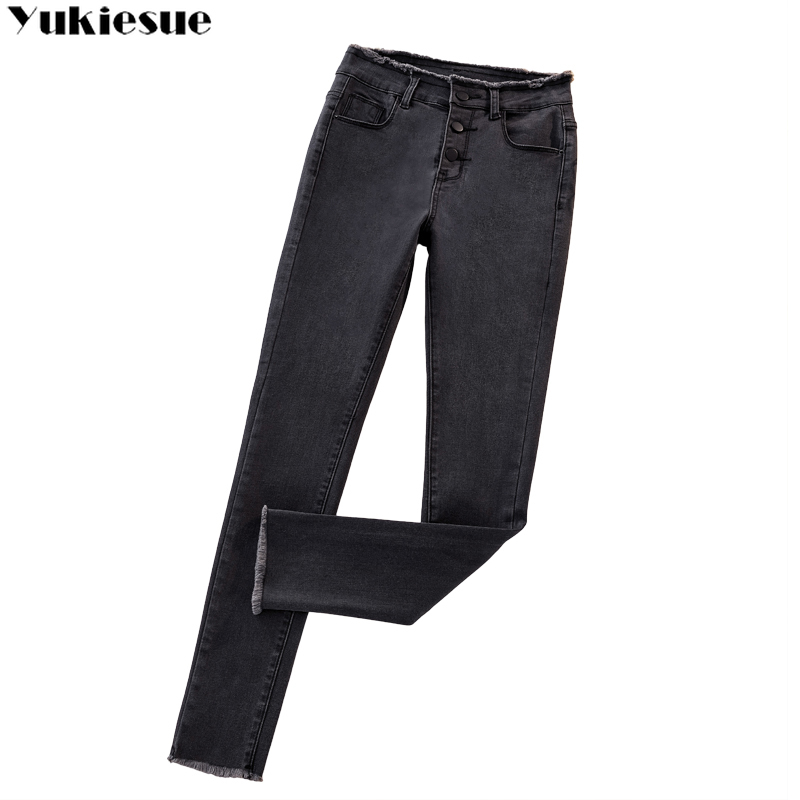 Women High Waist Velvet Thick Jeans Female Winter Skinny Stretch Warm Jean Pants Mom Black Denim Trousers With Fleece 210203