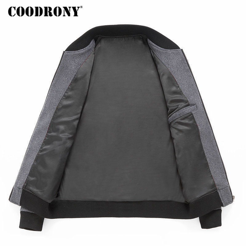 COODRONY Men Coat Winter Thick Warm Wool Coat Men Clothes Slim Fit Pea Coat Mandarin Collar Jacket Overcoat Mens Coats C004 201127