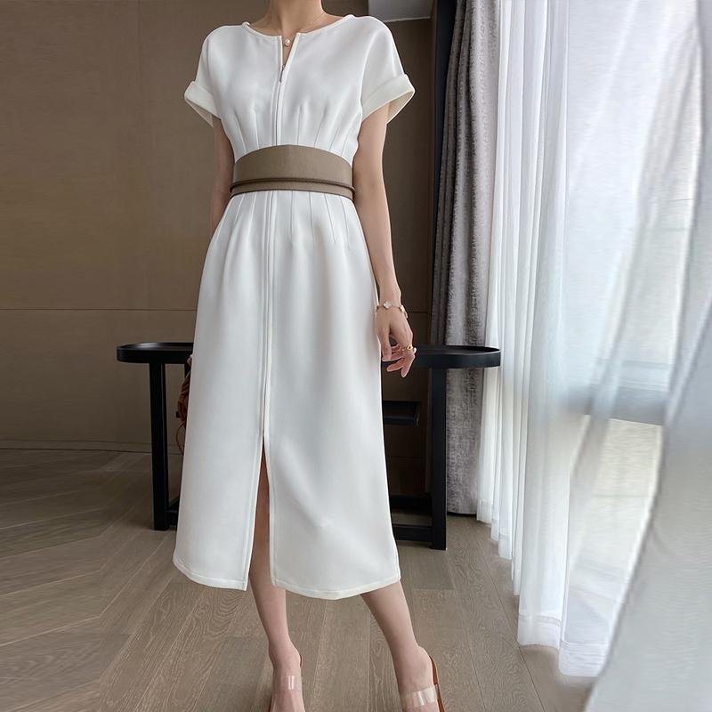 French Retro Women White Dress Fashion Front Zipper Split Elegant Ladies Dress Party Summer Female Short Sleeve 2020, Black
French Retro Women White Dress Fashion Front Zipper Split Elegant Ladies Dress Party Summer Female Short Sleeve 2020, Black
