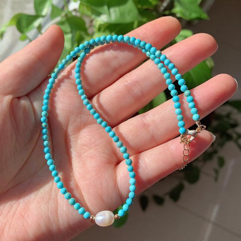 Healing Jewelry 3mm Small Round Gems Stone Blue Turquoises Choker Necklace Natural Freshwater Pearl Charm Short Necklace Femme
Healing Jewelry 3mm Small Round Gems Stone Blue Turquoises Choker Necklace Natural Freshwater Pearl Charm Short Necklace Femme