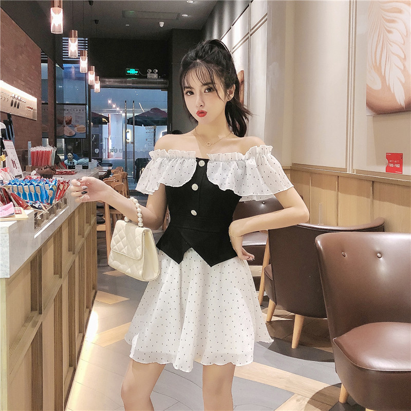 2021 Fairy Two-piece Suit for Women Summer New Sweety Off the Shoulder Top Ruffled Chiffon Skirt Defines Short Girls Combining Sets 9MSK, Multi
2021 Fairy Two-piece Suit for Women Summer New Sweety Off the Shoulder Top Ruffled Chiffon Skirt Defines Short Girls Combining Sets 9MSK, Multi