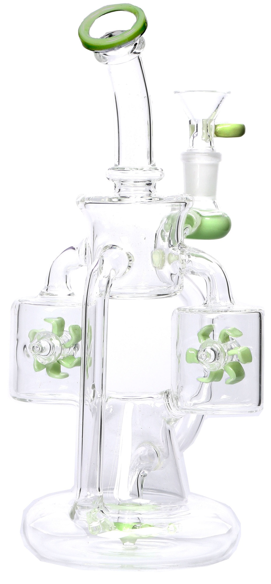 Double Recycler Dab Rigs Propeller Perc Glass Blue Green Purple Heady Glass Water Pipes Oil Rig with 14mm Bowl Recycler Rig bong
Double Recycler Dab Rigs Propeller Perc Glass Blue Green Purple Heady Glass Water Pipes Oil Rig with 14mm Bowl Recycler Rig bong