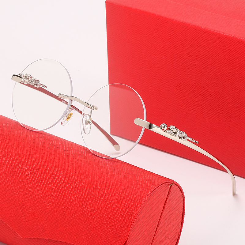 Brand Designer Sunglasses Mens Women Pather Sunglass Round Transparent Silver Metal Frameless Goggle Glasses Man Eyeglass Optical Frames Eyewear Eyeglasses
Brand Designer Sunglasses Mens Women Pather Sunglass Round Transparent Silver Metal Frameless Goggle Glasses Man Eyeglass Optical Frames Eyewear Eyeglasses