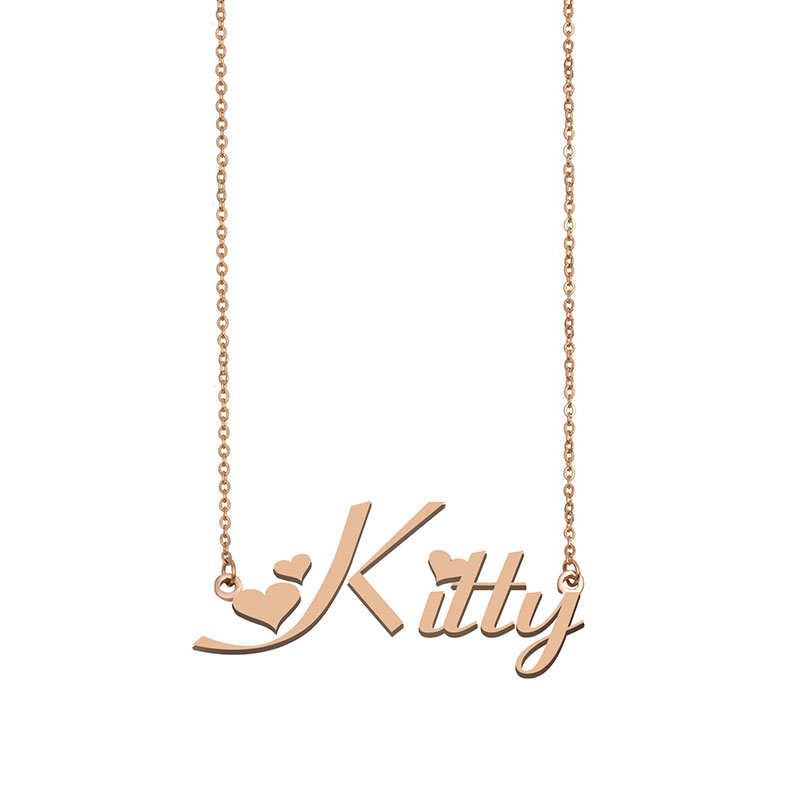 Kitty Name Necklace Custom Nameplate Pendant for Women Girls Birthday Gift Kids Best Friends Jewelry 18k Gold Plated Stainless Steel, Silver
Kitty Name Necklace Custom Nameplate Pendant for Women Girls Birthday Gift Kids Best Friends Jewelry 18k Gold Plated Stainless Steel, Silver