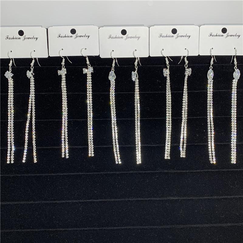 Zircon Rhinestone Crystal Long Tassel Earrings for Women Bridal Bow Drop Dangling Earrings Brincos Wedding Jewelry
Zircon Rhinestone Crystal Long Tassel Earrings for Women Bridal Bow Drop Dangling Earrings Brincos Wedding Jewelry