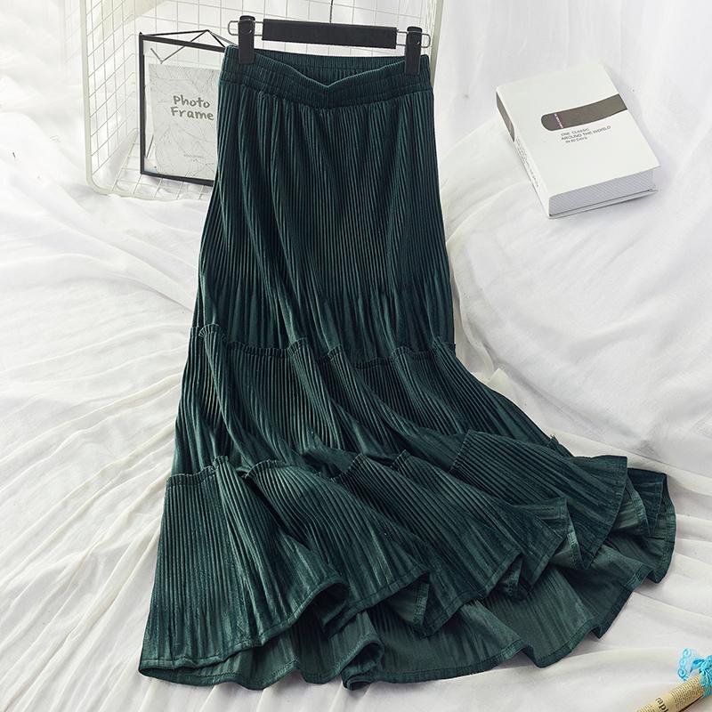 New Velvet Long Skirt Women 2020 Autumn Winter Ladies Vintage High Waisted Elegant Sexy Skinny Black Pleated Skirts Female Maxi
New Velvet Long Skirt Women 2020 Autumn Winter Ladies Vintage High Waisted Elegant Sexy Skinny Black Pleated Skirts Female Maxi