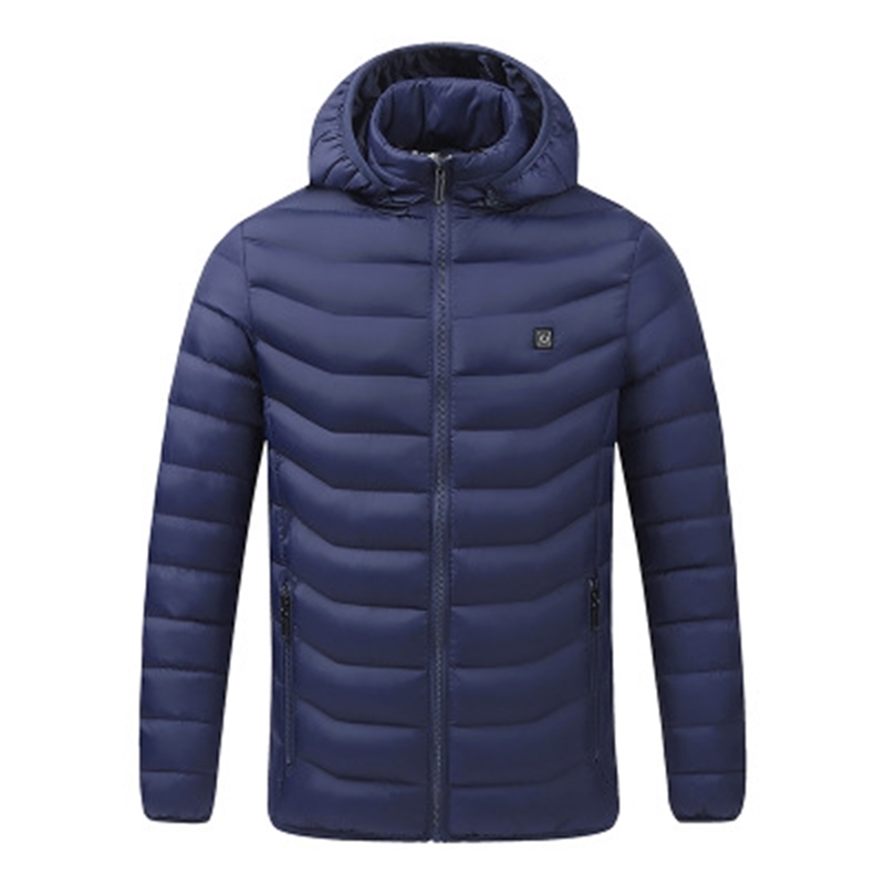 Men Winter USB Heating Jackets Smart Thermostat women Warm Hooded Heated Clothing Fever 4 places cotton-padded jacket 201026